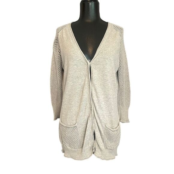 Michael Stars Womens Solid Gray Long Sleeve Cardigan Top Size 2​​​​ - Picture 1 of 13